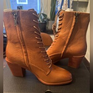 Frye lace up and zip booties size 9. New, never worn.